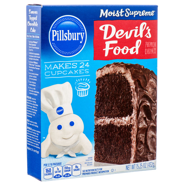 Pillsbury Devil’s Food Cupcake Mix, 15.25 oz (12 Pack)