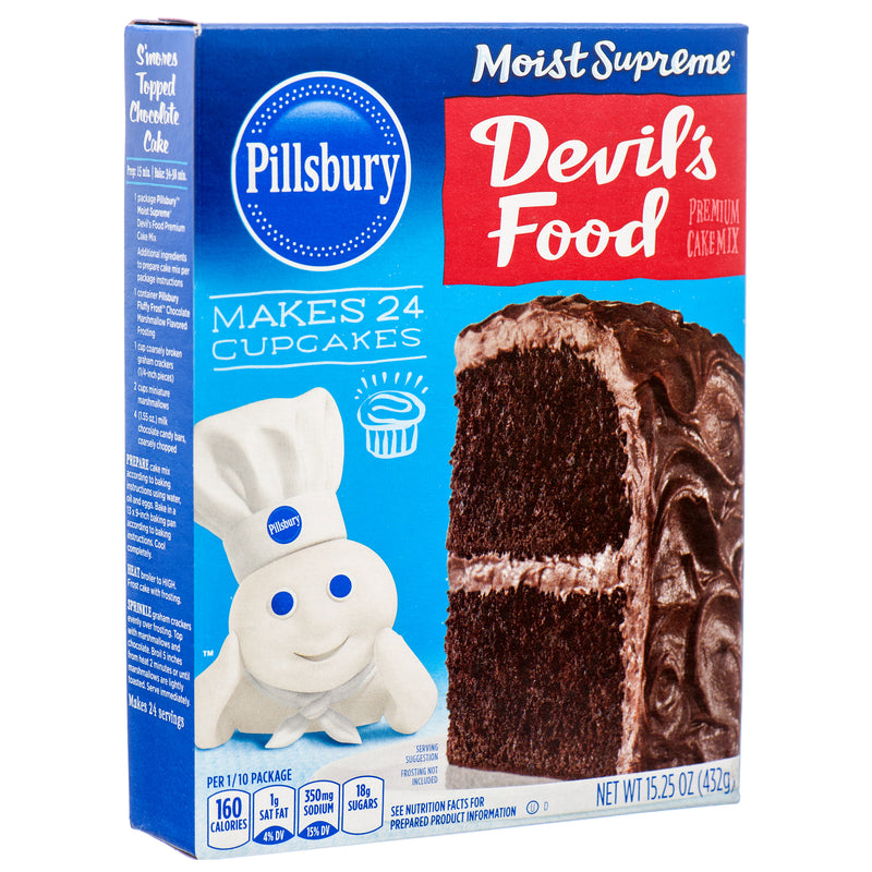 Pillsbury Devil’s Food Cupcake Mix, 15.25 oz (12 Pack)