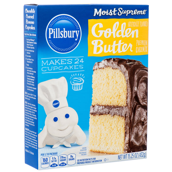 Pillsbury Cake Mix, Golden Butter, 15.25 oz (12 Pack)