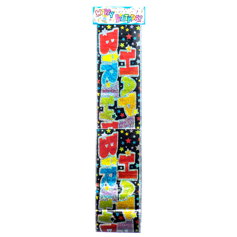 Happy Bday Banner English Asst Design (24 Pack)