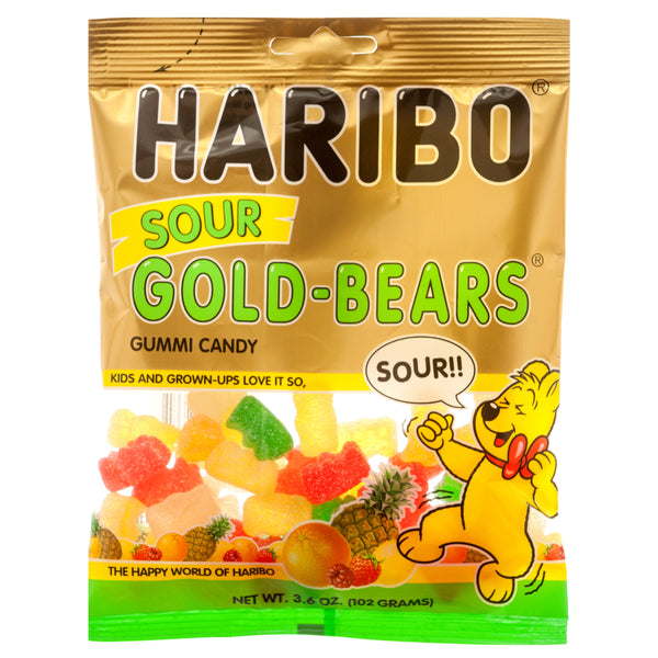 Haribo Sour Gold-Bears Gummi Candy, 4 oz (12 Pack)