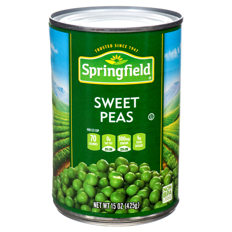 Springfield Tender Sweet Peas, 15 oz (24 Pack)