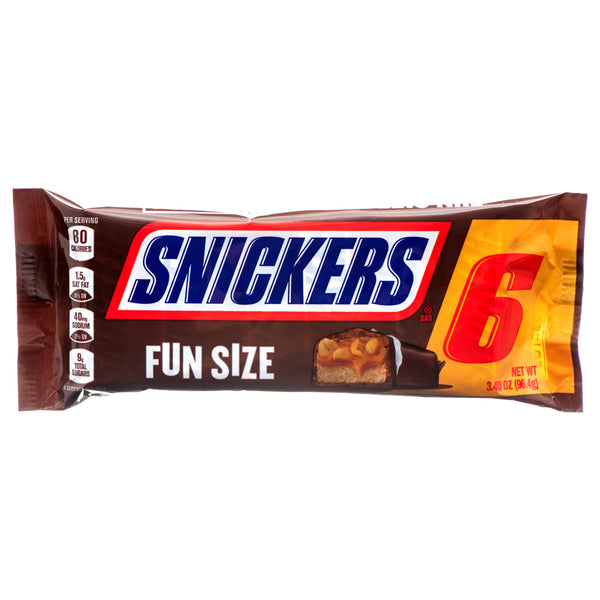Snickers Chocolate Candy Fun-size Bar, 6 count, 3.4 oz (24 Pack)