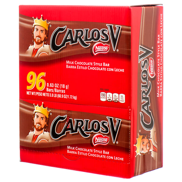 Carlos V Milk Chocolate Candy Bars, (96 Pack)