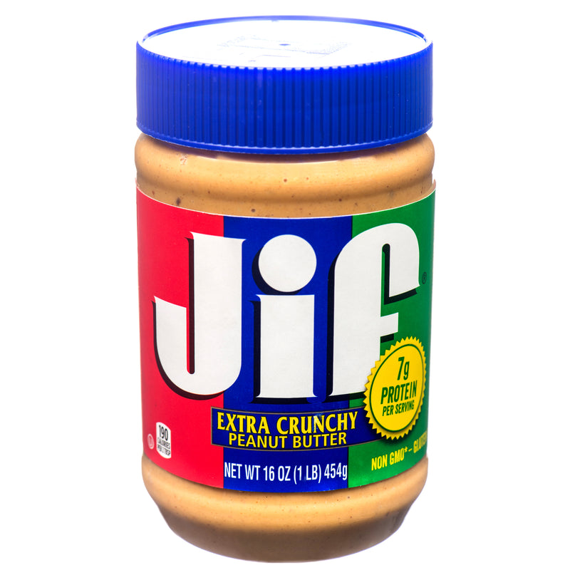 JIF Peanut Butter, Crunchy, 16 oz (12 Pack)