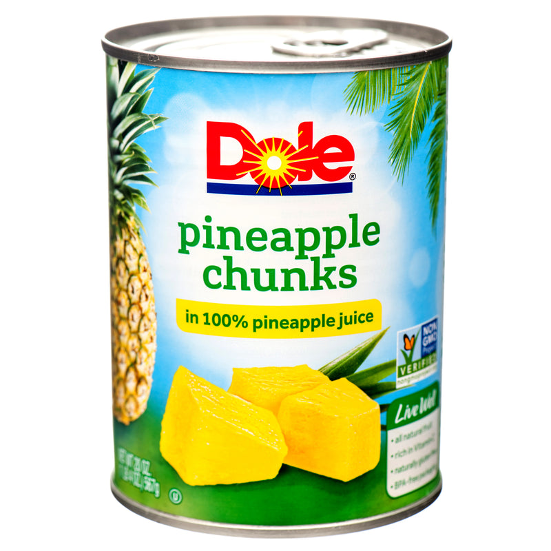 Dole Pineapple Chunks in Juice, 46 oz (12 Pack)