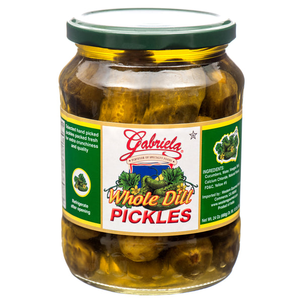 Gabriela Whole Dill Pickles, 24 oz (12 Pack)