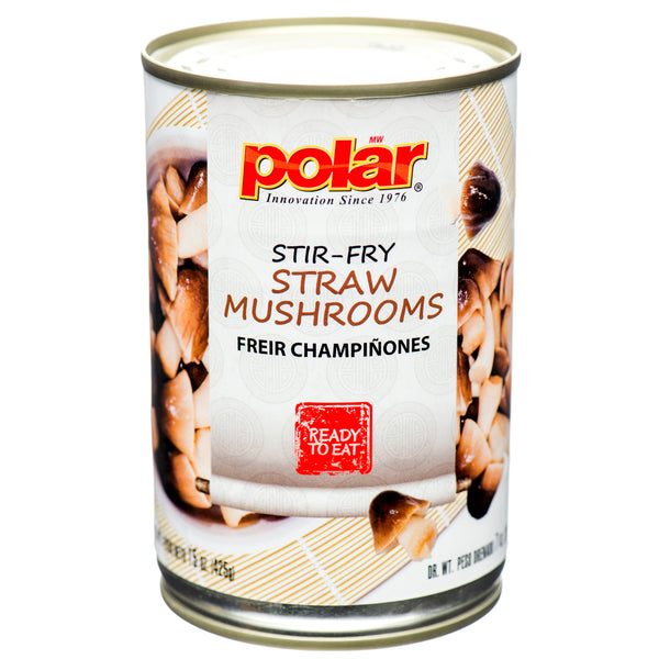 Polar Canned Straw Mushrooms, 15 oz (12 Pack)