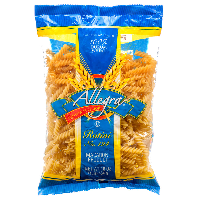 Allegra Pasta, Rotini, 16 oz (20 Pack)