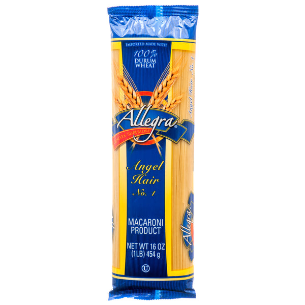 Allegra Pasta, Angel Hair, 16 oz (20 Pack)