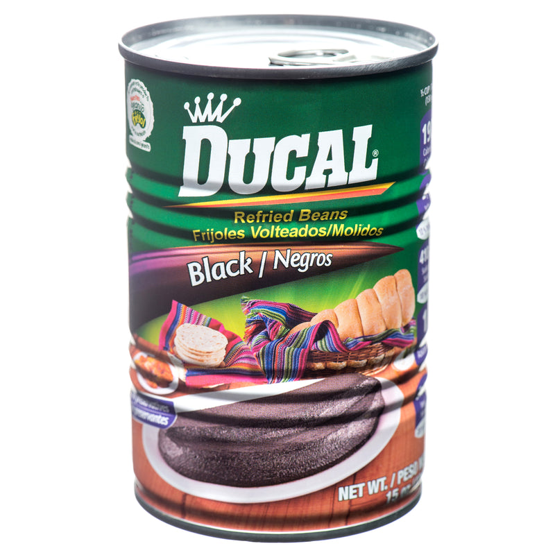 Ducal Canned Refried Black Beans, 15 oz (24 Pack)