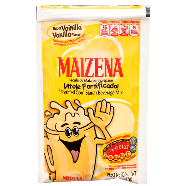 Maizena Atole Corn Starch Beverage Mix, Vanilla, 1.6 oz (48 Pack)
