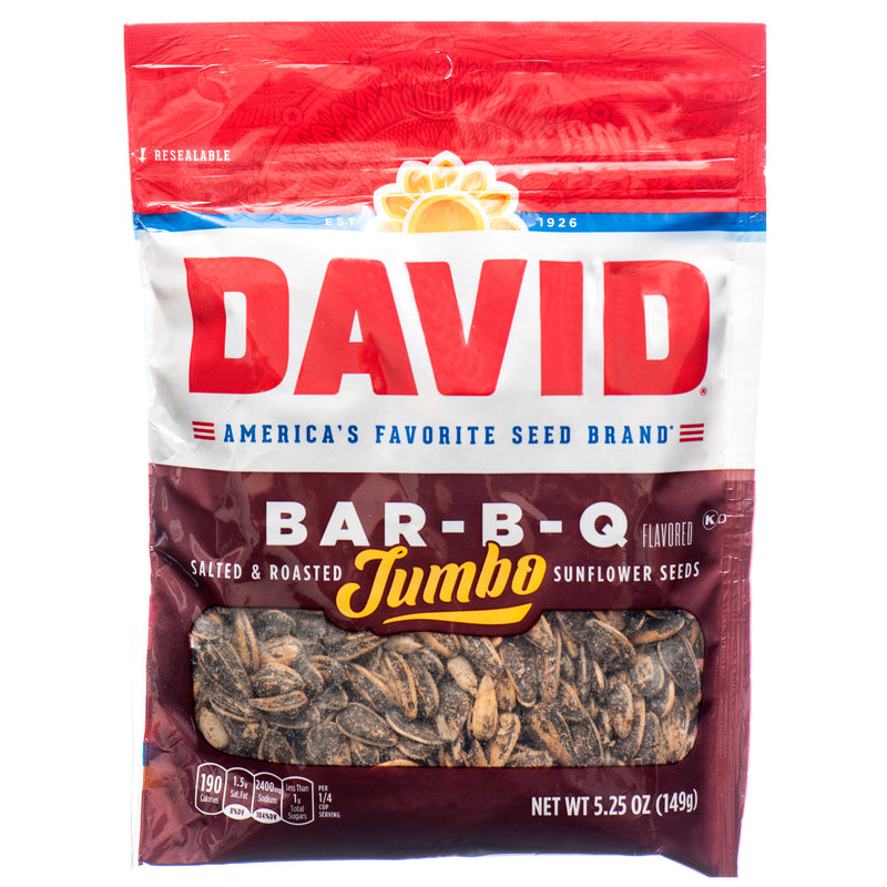 David Jumbo Sunflower Seeds, BBQ, 5.2 oz (12 Pack)