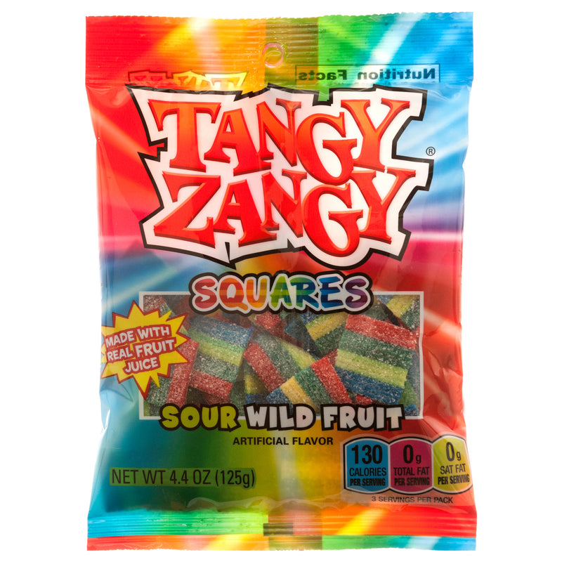 Tangy Zangy Squares, Sour Wild Fruit, 4 oz (24 Pack)