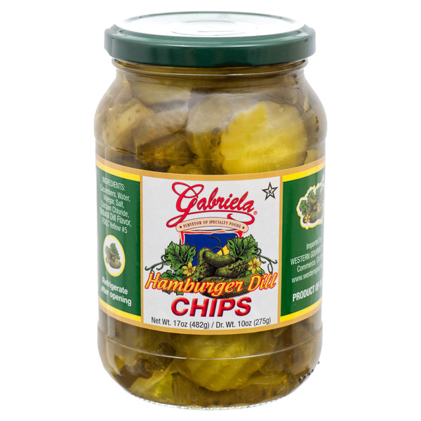 Gabriela Hamburger Dill Pickle Chips, 17 oz (12 Pack)