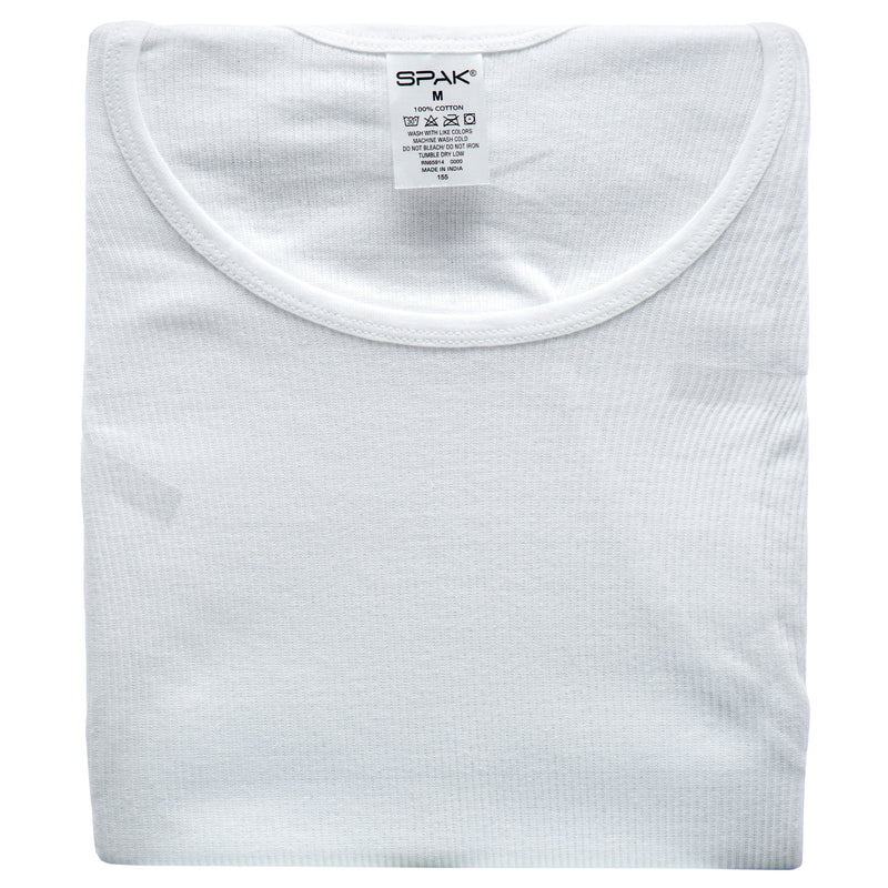 Spak Mens A-Shirt Med White 3Pc (4 Pack)