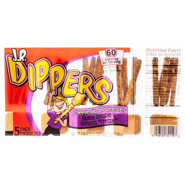 J.R. Dippers Cheese & Pretzel Dip Snack, 5 Count (12 Pack)