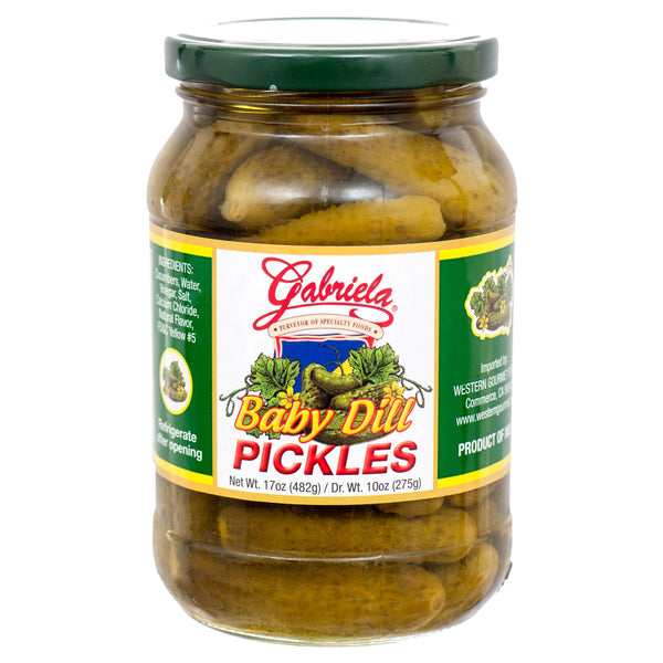 Gabriela Baby Dill Pickles, 17 oz (12 Pack)