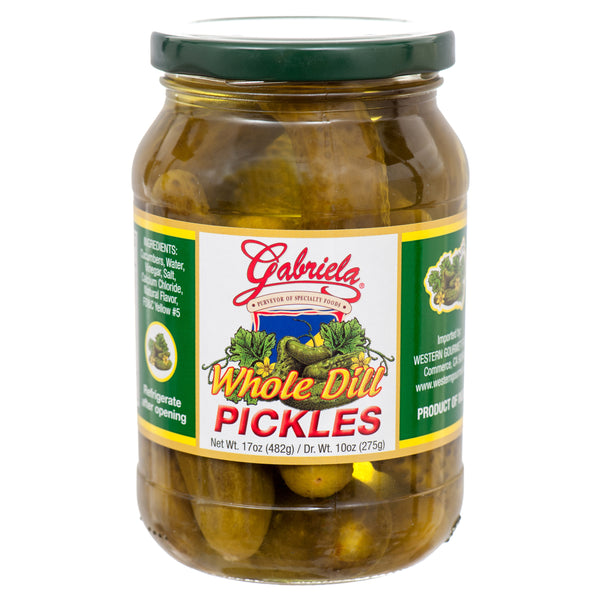 Gabriela Whole Dill Pickles, 17 oz (12 Pack)
