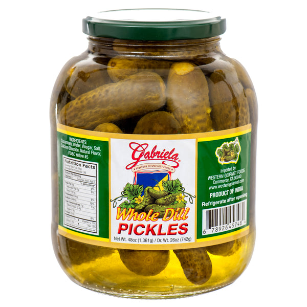 Gabriela Whole Dill Pickles, 48 oz (6 Pack)