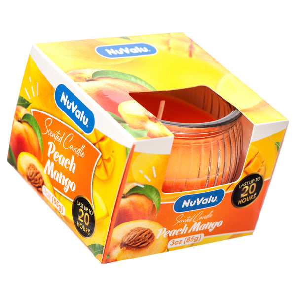 NuValu Scented Candle, Peach Mango, 3 oz (12 Pack)
