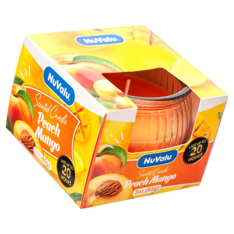 NuValu Scented Candle, Peach Mango, 3 oz (12 Pack)