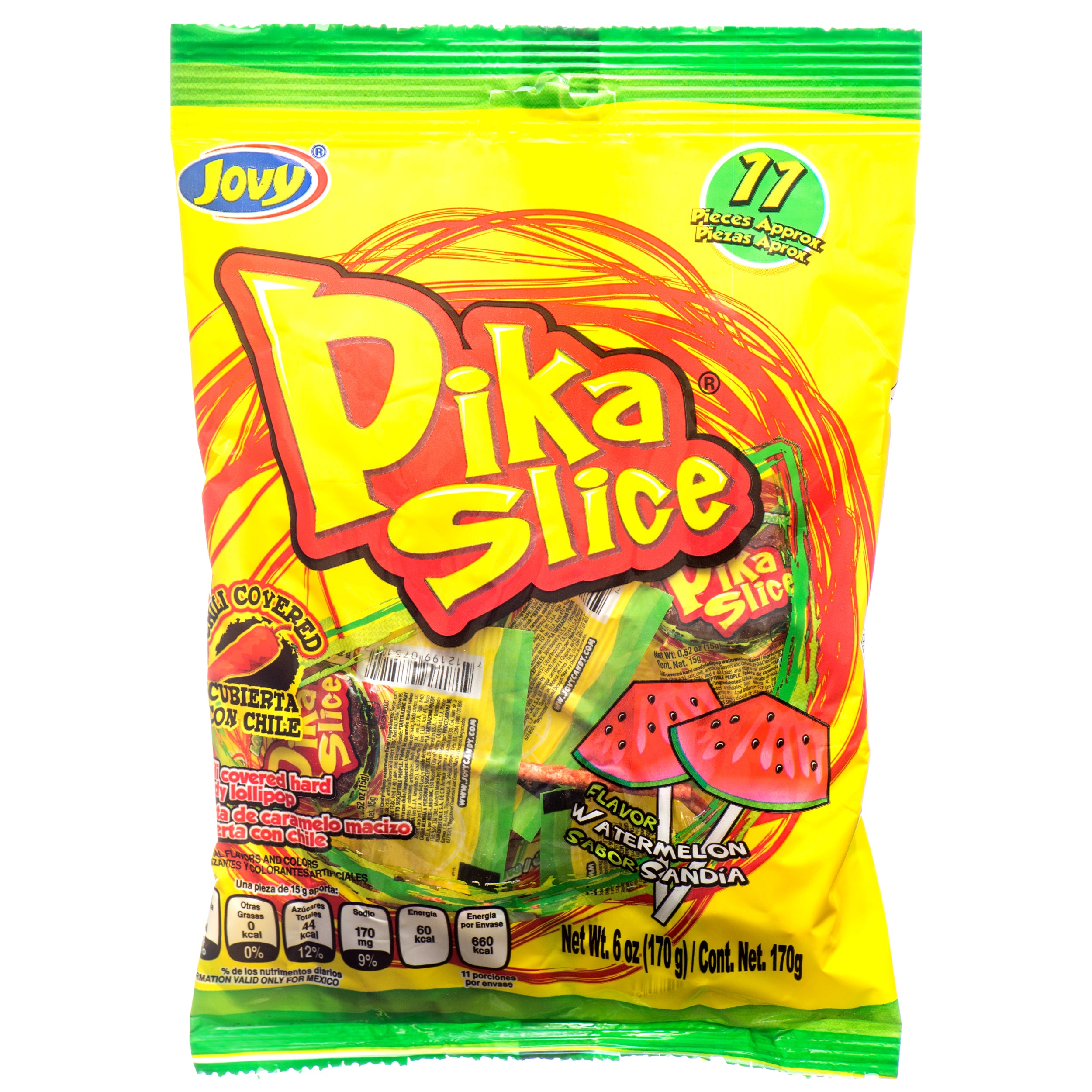 Jovy Pika Slice Lollipops Sandia 6 Oz (Pack Of 1)