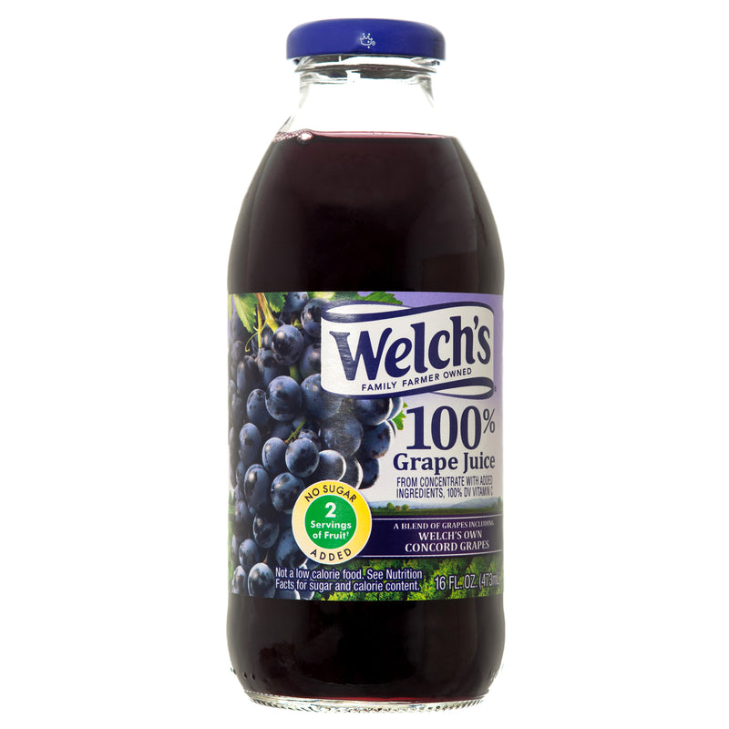 Welch's 100% Grape Juice, 16 oz (12 Pack)