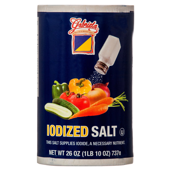 Gabriela Iodized Salt, 26 oz (24 Pack)