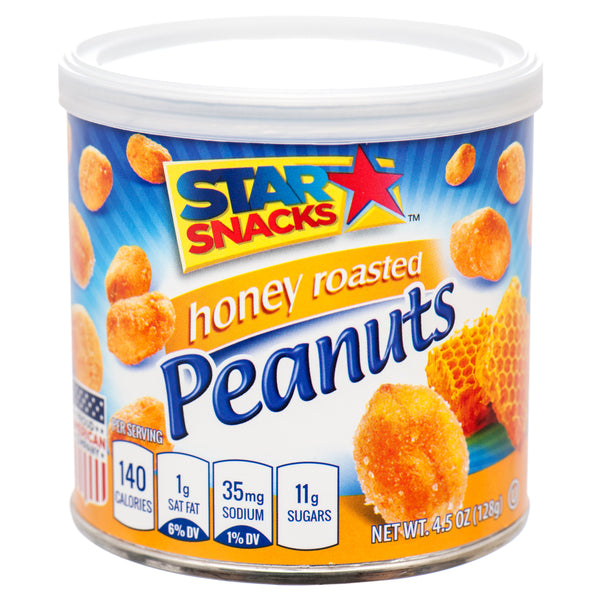 Star Snacks Honey Roasted Peanuts, 4.5 oz (24 Pack)