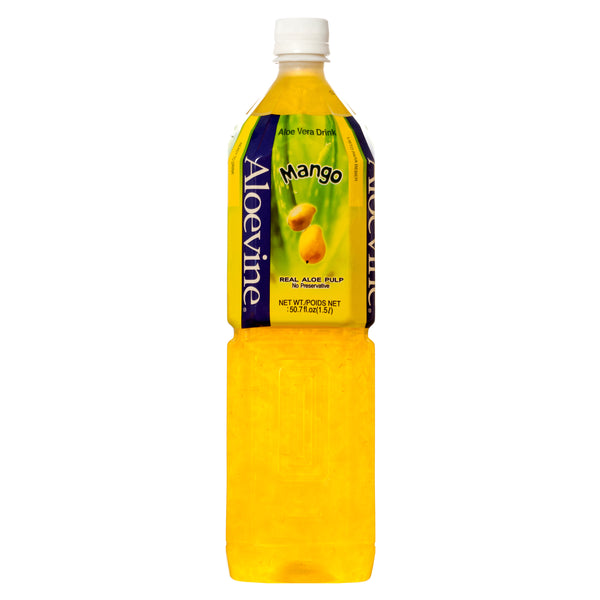 Aloevine Aloe Vera Drink, Mango, 1.5 L oz (12 Pack)