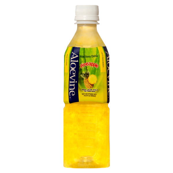 Aloevine Aloe Vera Drink, Pineapple, 16.9 oz (20 Pack)