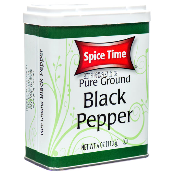 Spice Time Pure Ground Black Pepper, 4 oz (24 Pack)