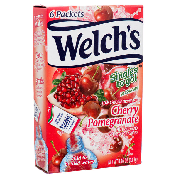 Welch's Singles-To-Go Drink Mix, Cherry Pomegranate, 6 Count (12 Pack)