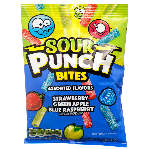 Sour Punch Bites Candy, Assorted Flavors, 3.7 ounces (12 Pack)