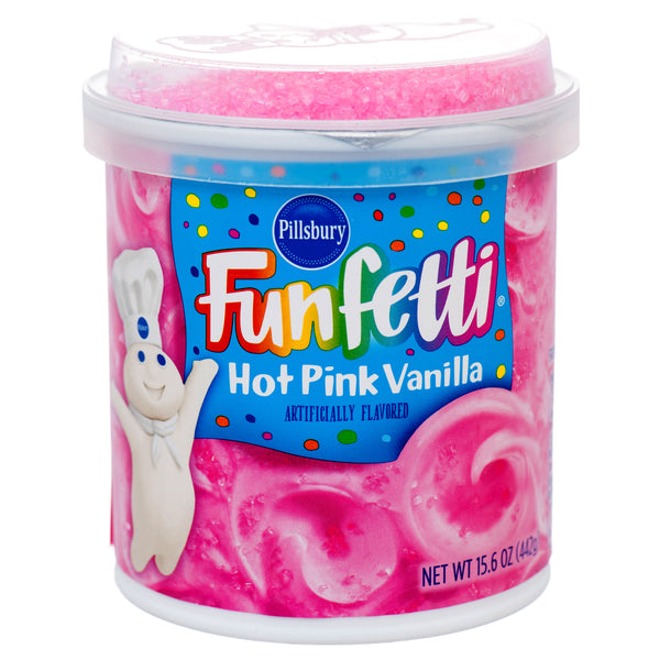 Pillsbury Funfetti Frosting, Pink Vanilla, 15.6 oz (8 Pack)