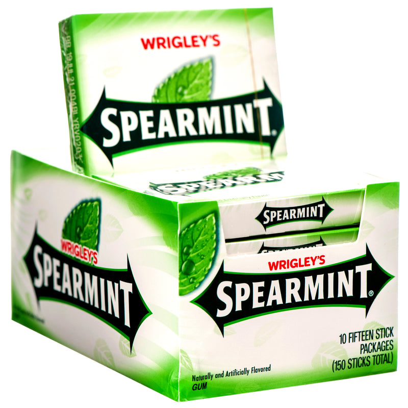 Wrigley's Spearmint Gum, 15 Count (10 Pack)