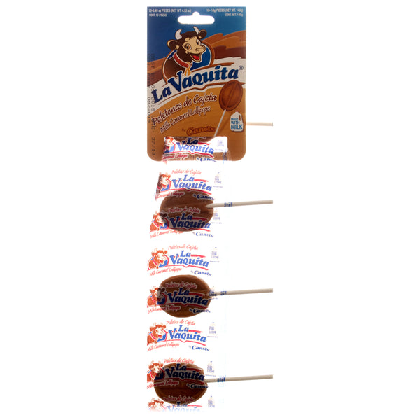 Canel's La Vaquita Caramel Lollipops, 10 Count (50 Pack)