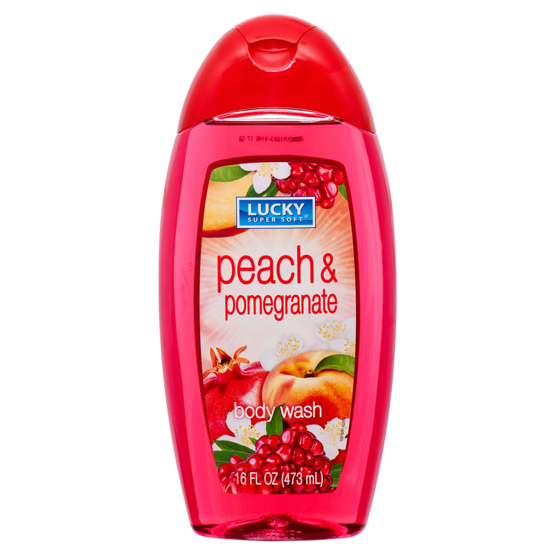 Lucky Body Wash, Peach & Pomegranate, 16 oz (12 Pack)