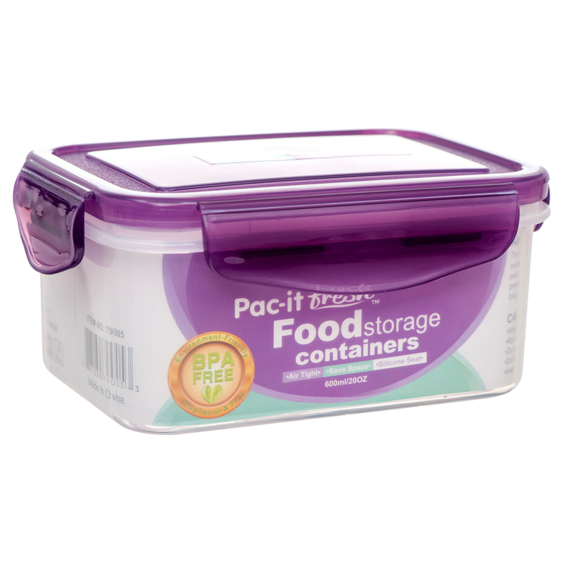Plastic Container Rectangle 600Ml / 20Oz (48 Pack)