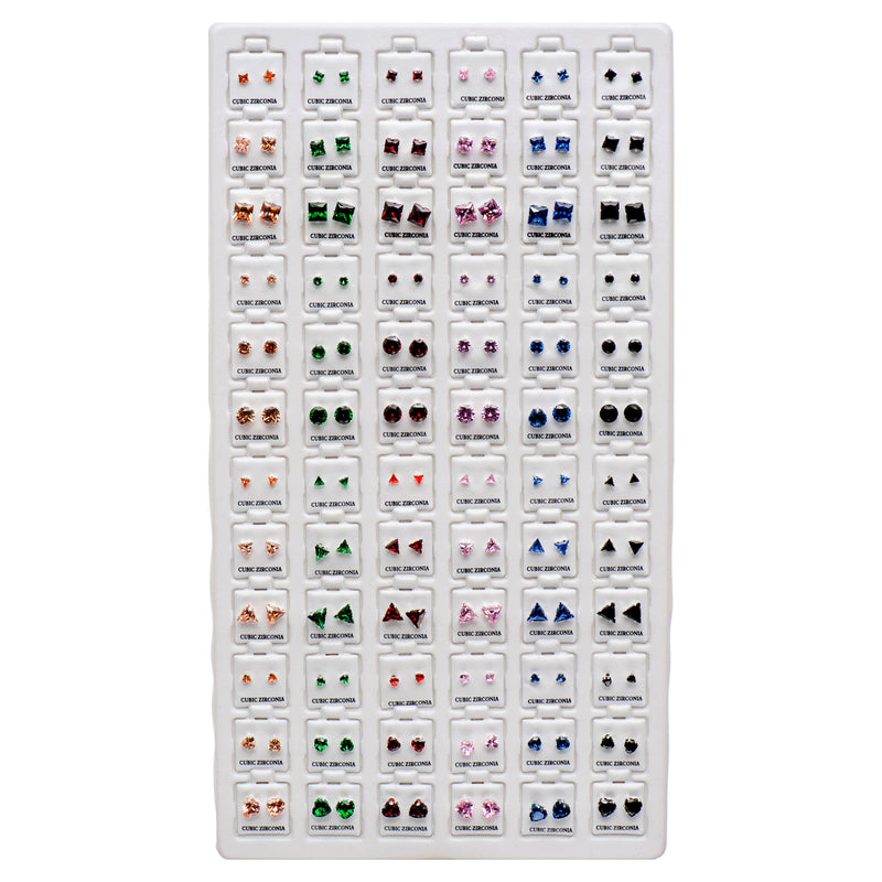 Earrings Asst Shape & Color (72 Pack)