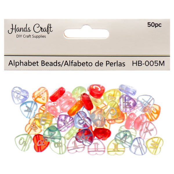 Angels Craft Alphabet Beads 50 Ct Asst Color (12 Pack)