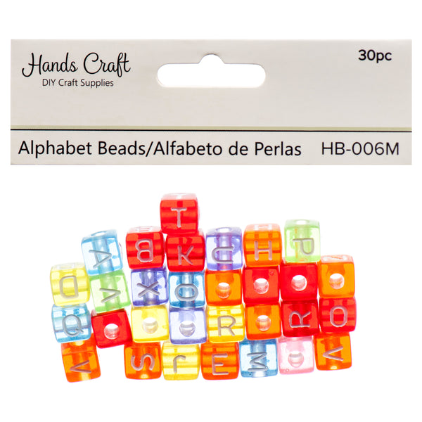 Angels Craft Alphabet Beads 30 Ct Asst Color (12 Pack)