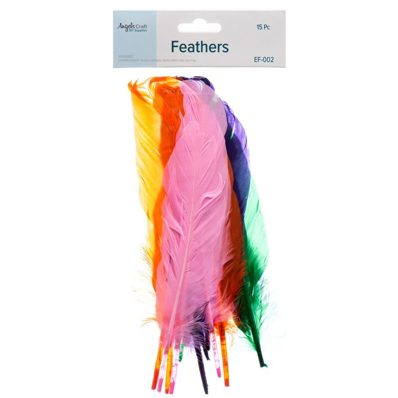 Angels Craft Feathers Asst Color (12 Pack)
