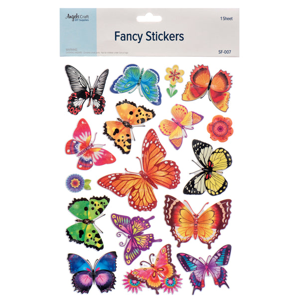 Angels Craft Fancy Sticker Butterfly (12 Pack)