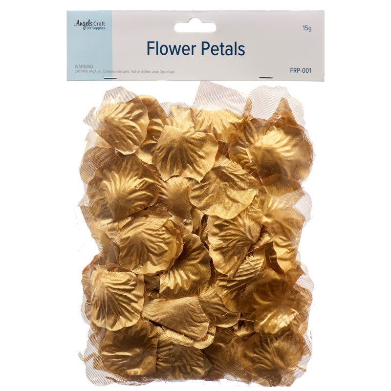 Craft Fabric Flower Petals Gold (12 Pack)