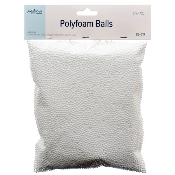 Craft Polyfoam Balls 2Mm White (12 Pack)