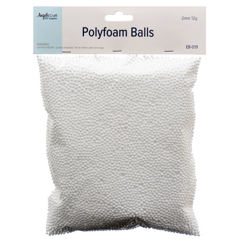 Craft Polyfoam Balls 2Mm White (12 Pack)