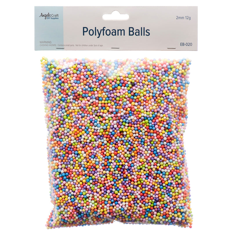 Craft Polyfoam Balls 2Mm Multi Color (12 Pack)