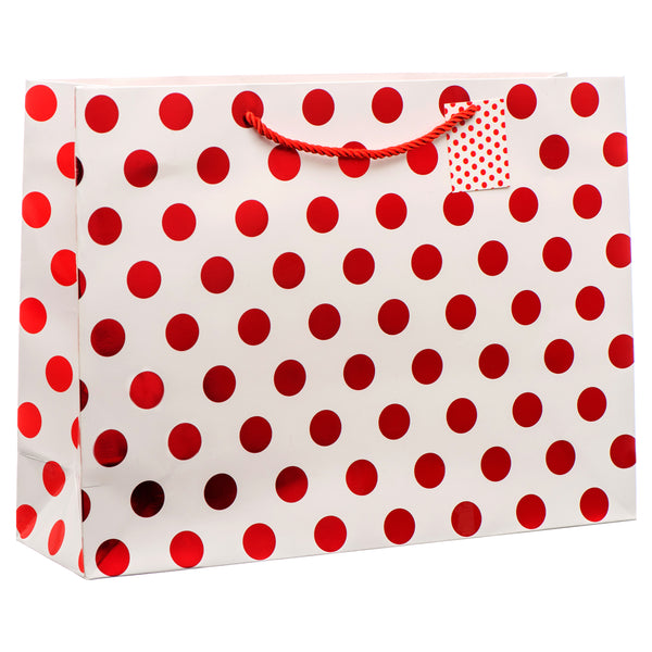 Gift Bag Large W/Dot Asst Clr (12 Pack)